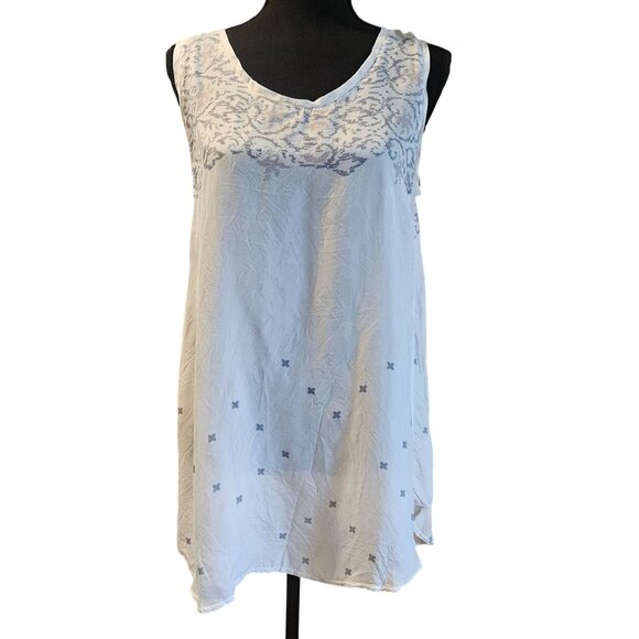 Johnny Was Women’s Ivory S Artisanal Core Cottage Boho Chic Rayon Summer Top - Picture 5 of 14